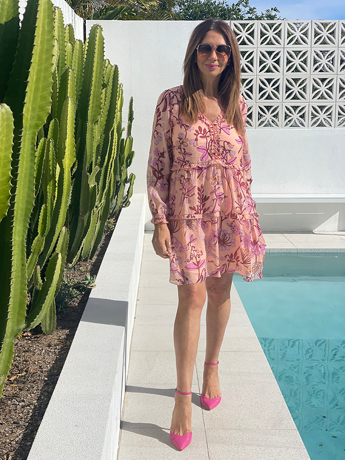 Sloan Sheer Floral Print Dress