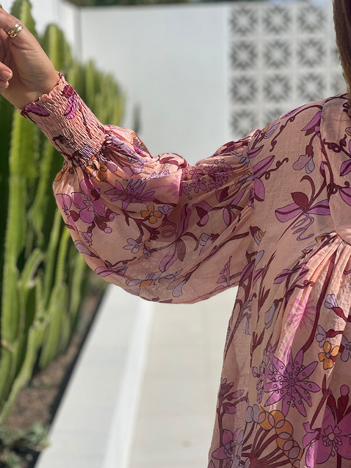 Annie Sheer Floral Print Top