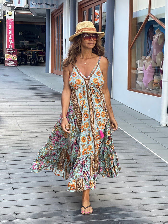 Mahi Maxi Dress - Blue Floral