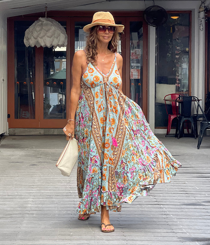 Mahi Maxi Dress - Blue Floral