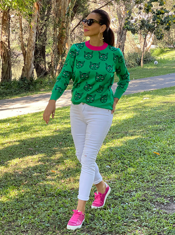 Green Cat Knit