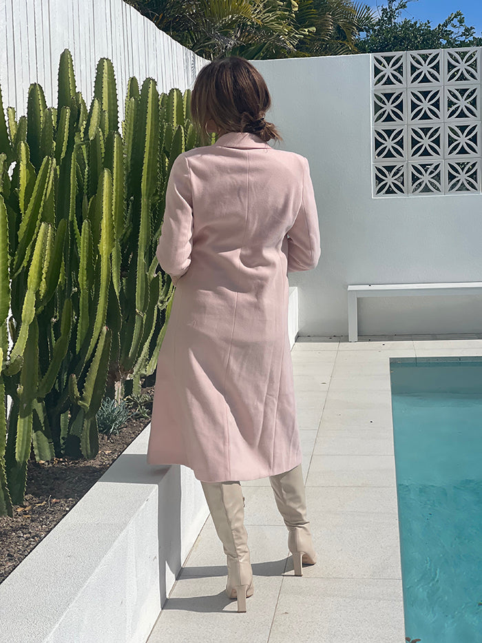 Double Breasted Coat - Blush