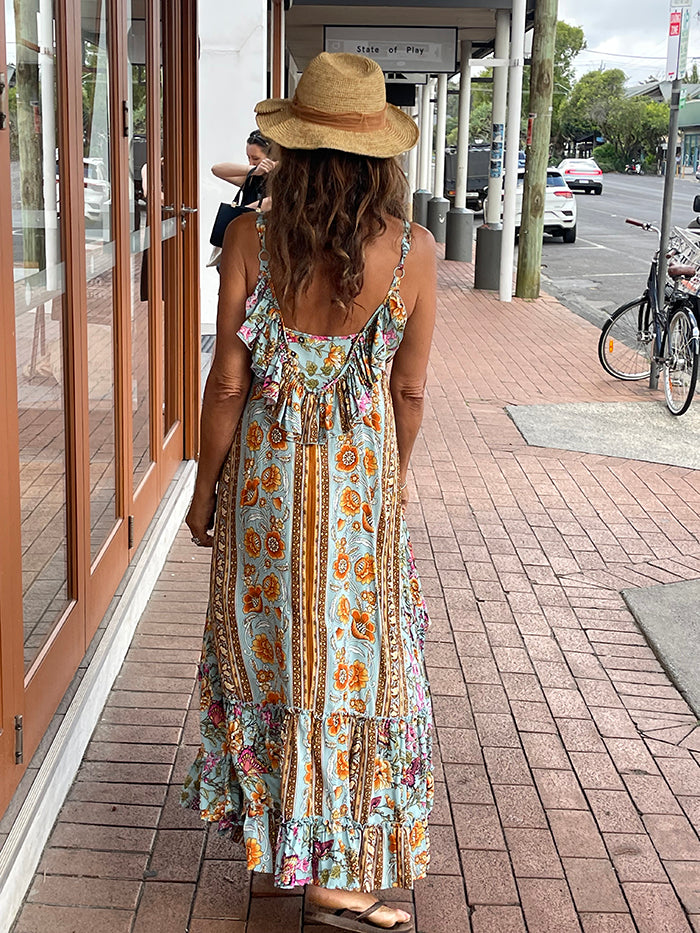 Mahi Maxi Dress - Blue Floral