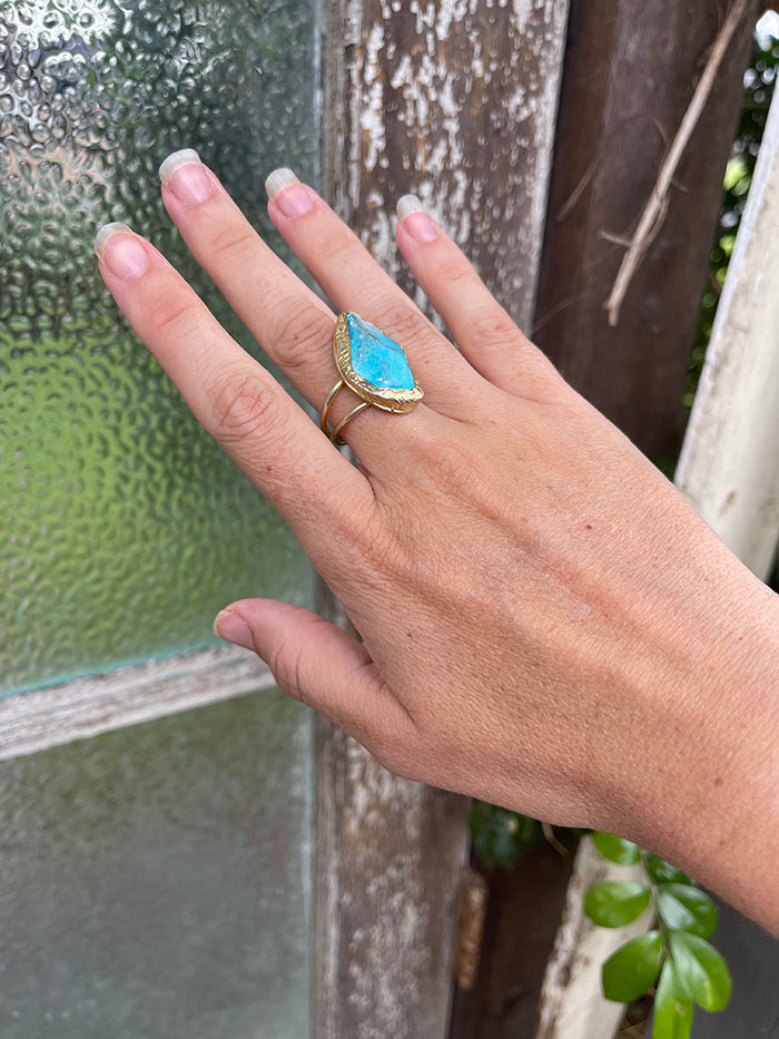 Gold and Turquoise Ring