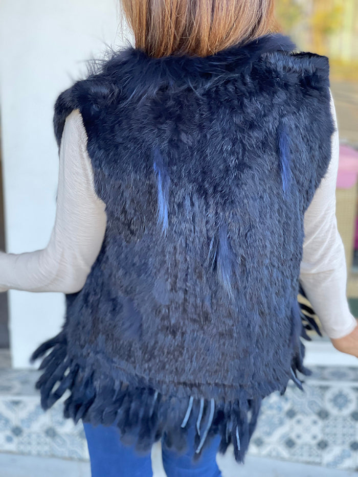 Fur Vest Midnight Blue