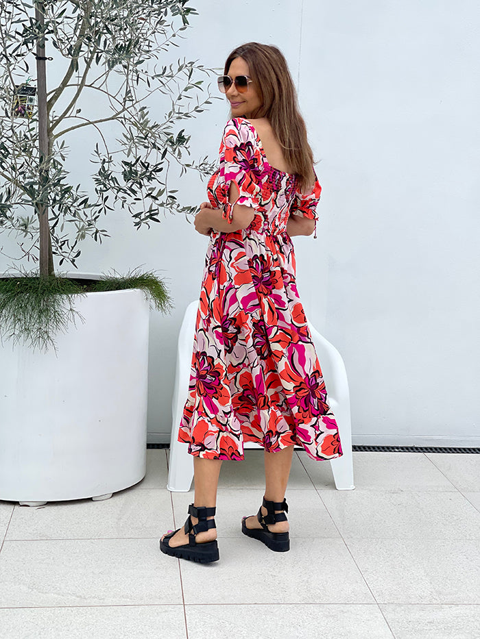 Elouise Midi Dress - Cosmo Print
