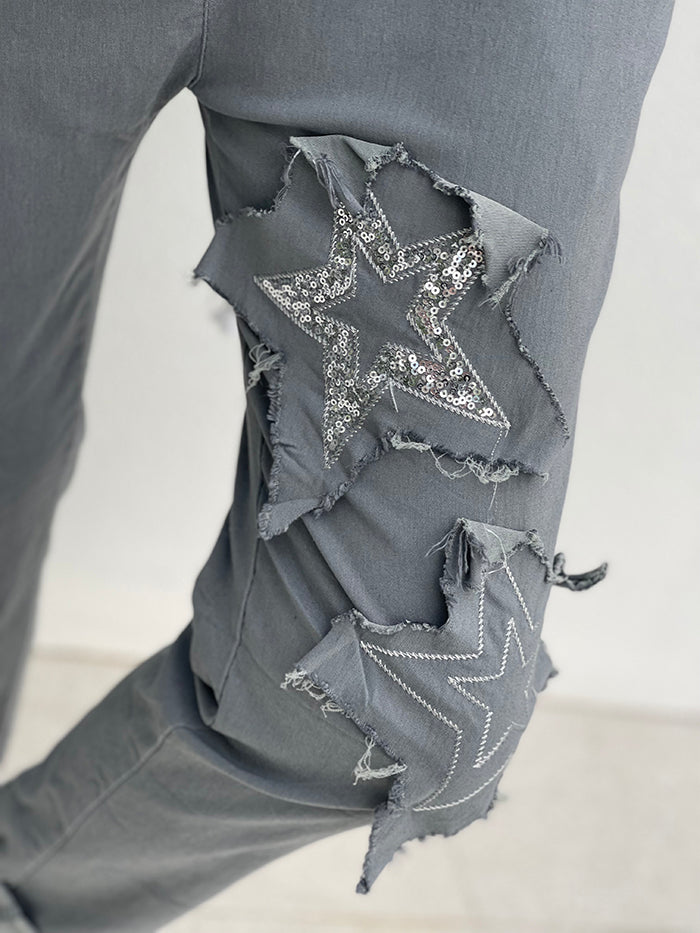Amy Star Jogger Pants - Charcoal