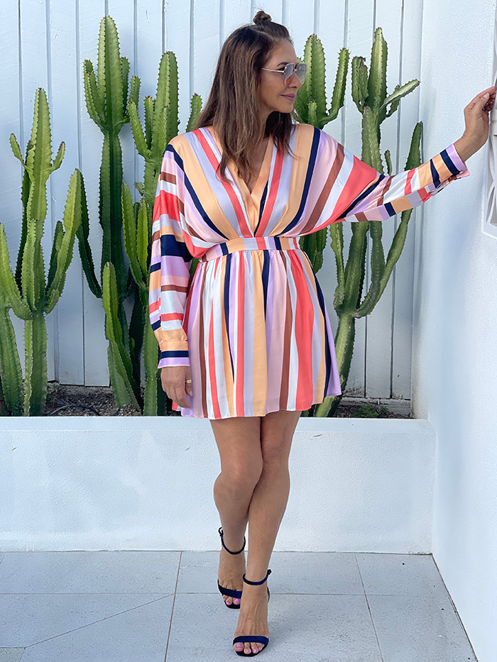 Retro Stripe Mini Dress