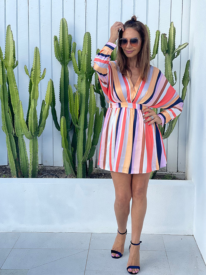 Retro Stripe Mini Dress