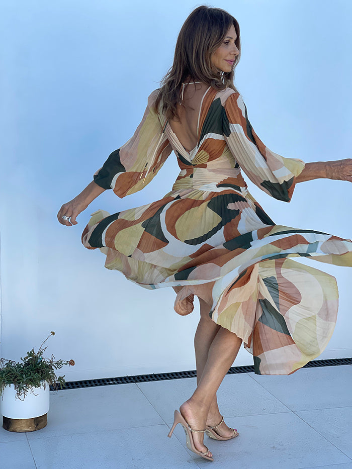 Retro Resort Midi Dress