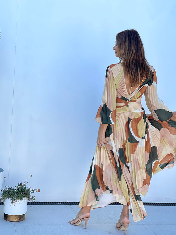 Retro Resort Midi Dress