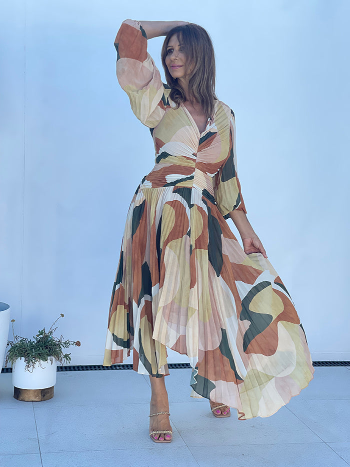 Retro Resort Midi Dress