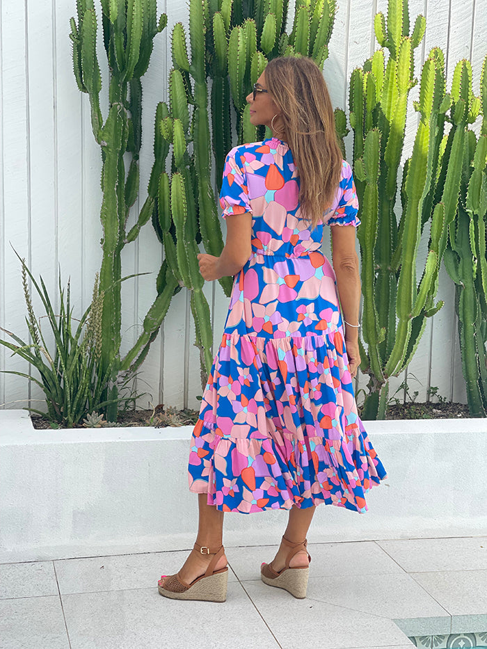 Mera Blue Floral Maxi Dress