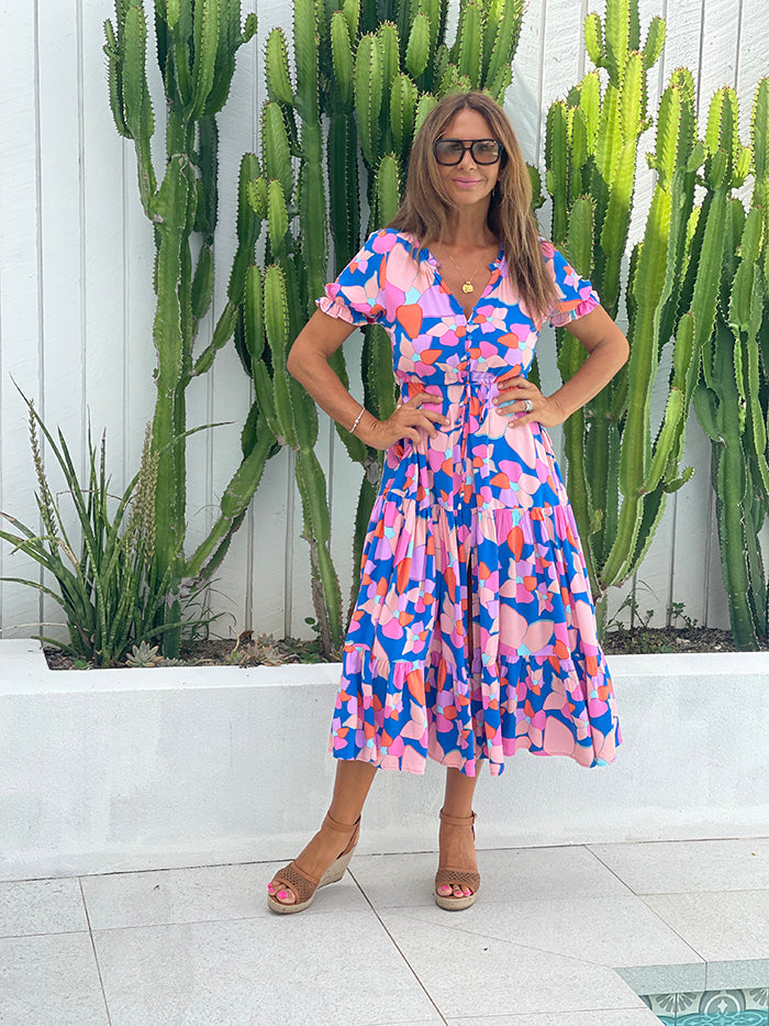 Mera Blue Floral Maxi Dress