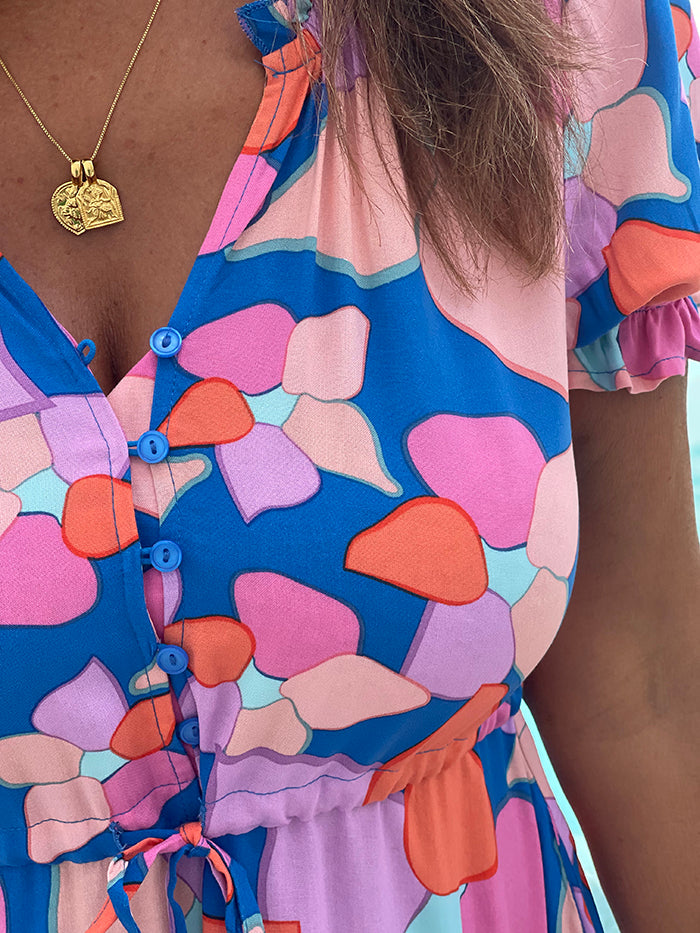 Mera Blue Floral Maxi Dress