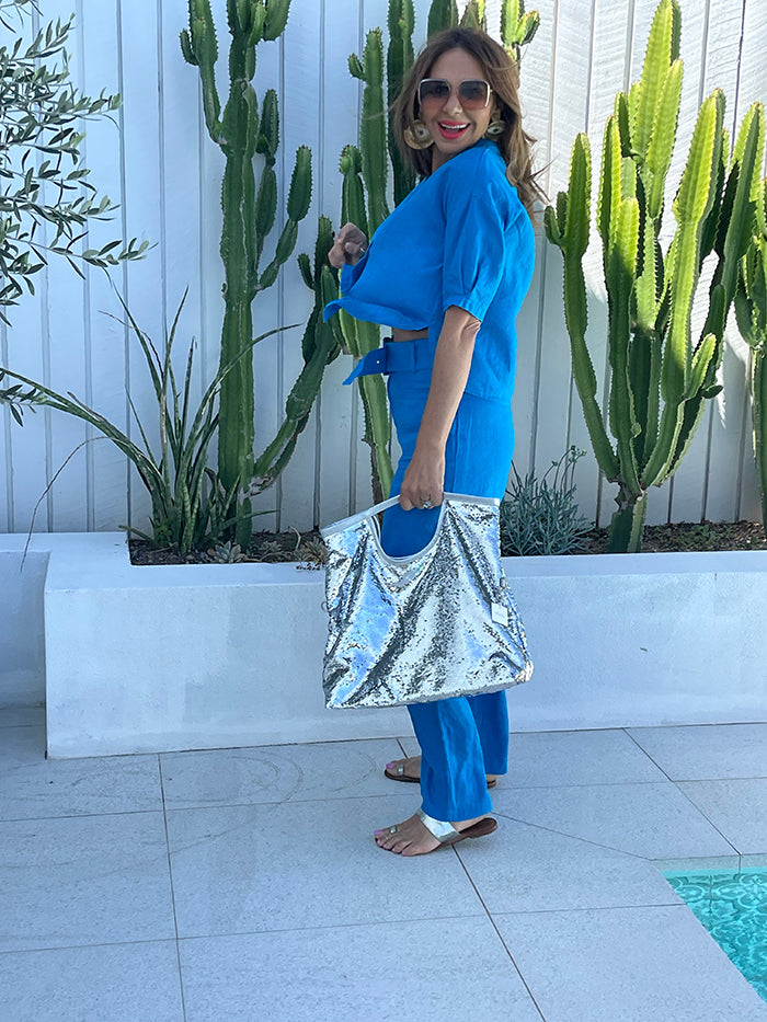 Electric Blue Linen Pants