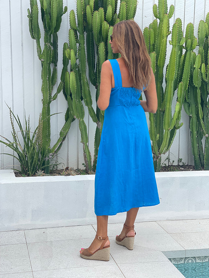 Cobalt Linen Dress