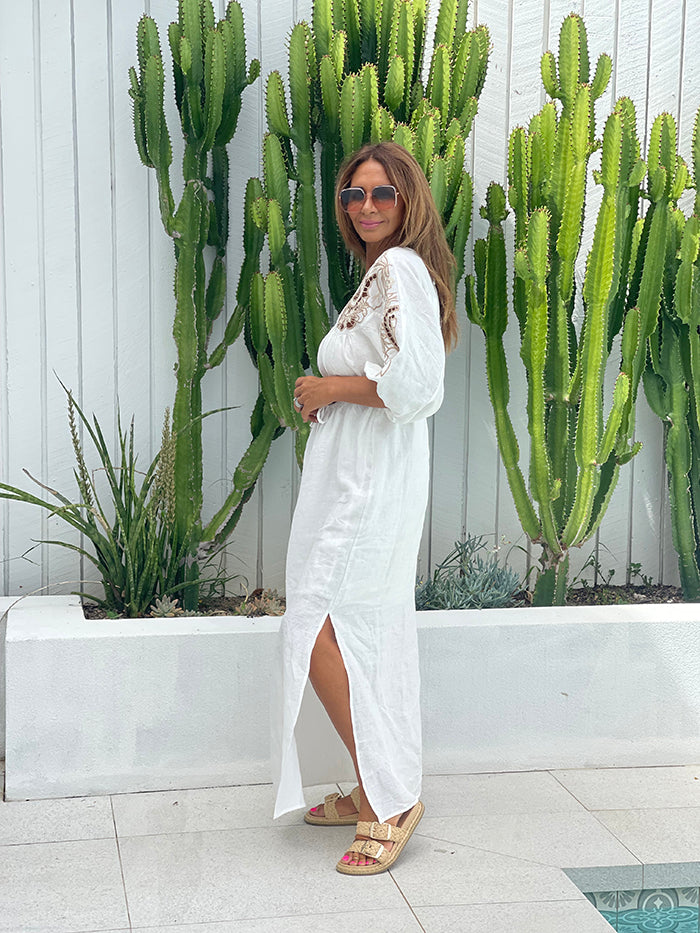 Coconut Anaya Embroidered Maxi Dress