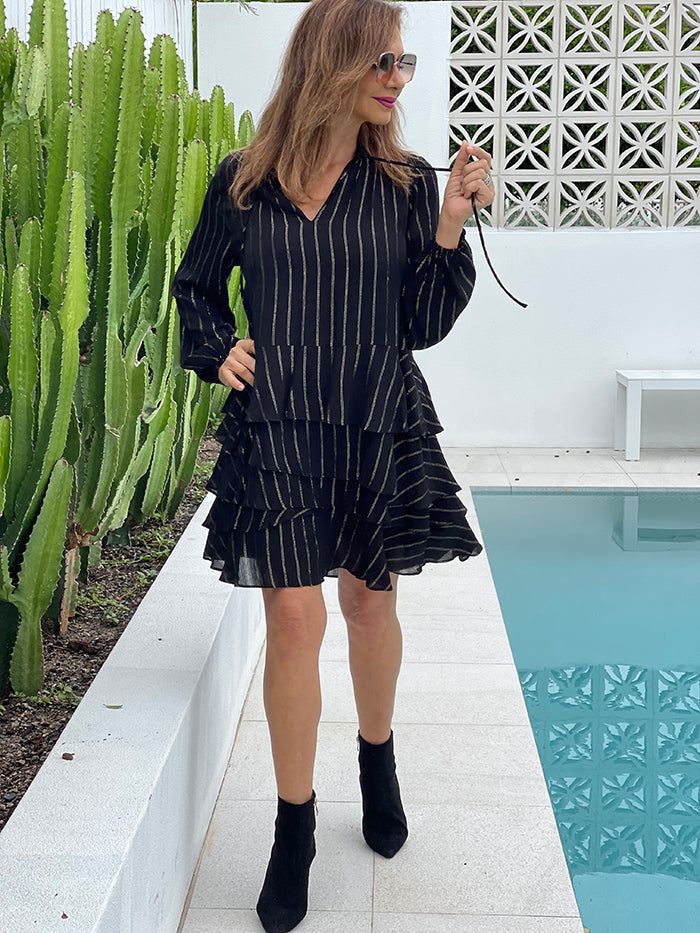 Nadia Lurex Dress - Black