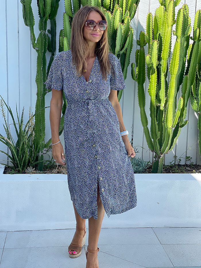 Jess Navy Spot Dress