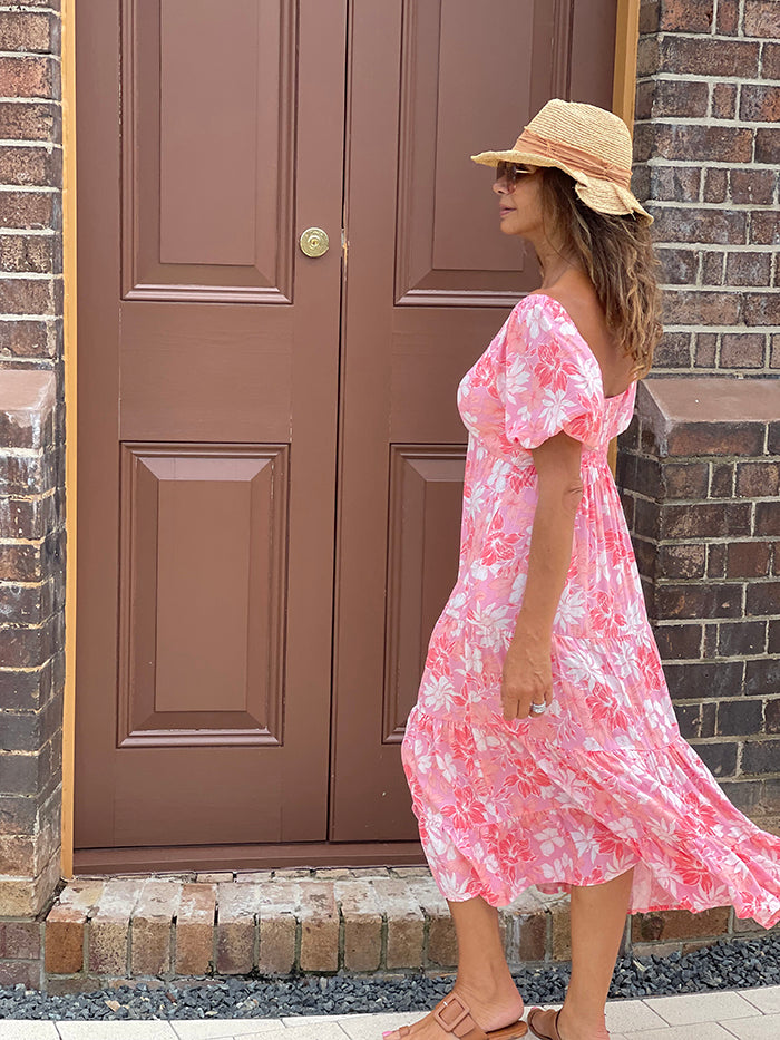 Pink Bouquet Maxi Dress