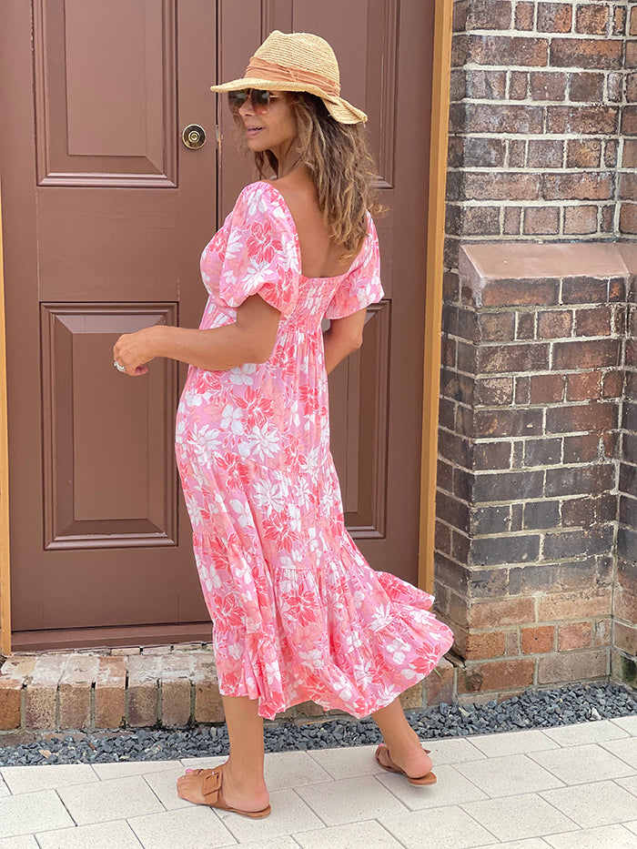 Pink Bouquet Maxi Dress