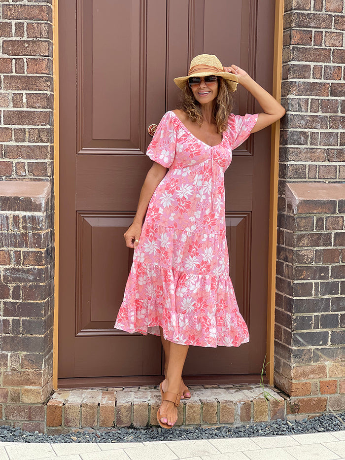 Pink Bouquet Maxi Dress