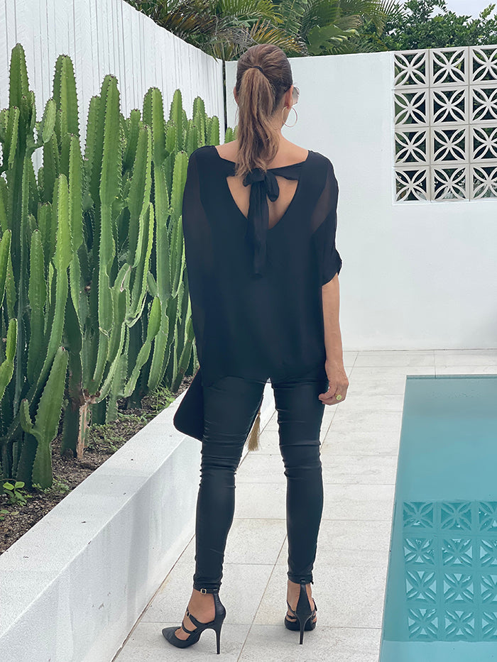 Black Silk Top