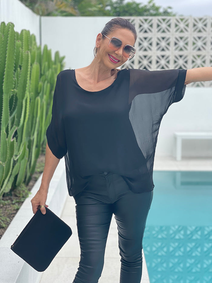 Black Silk Top