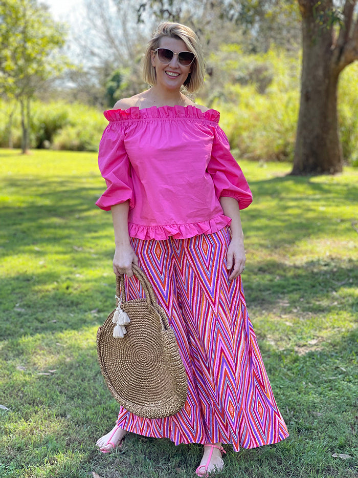 Helena Off the Shoulder Top - Pink