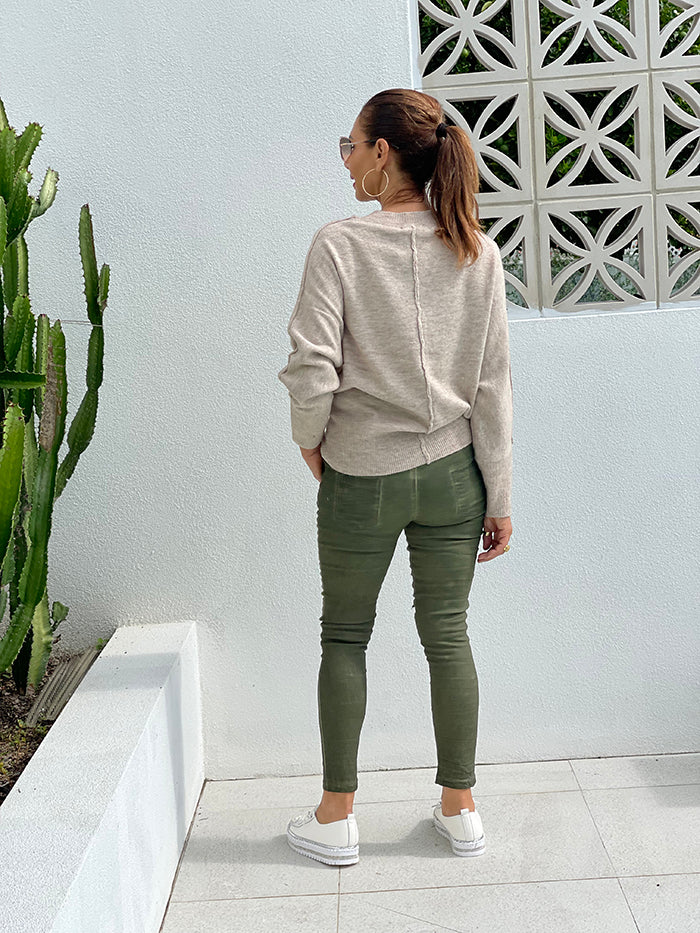 Khaki Sequin Joggers