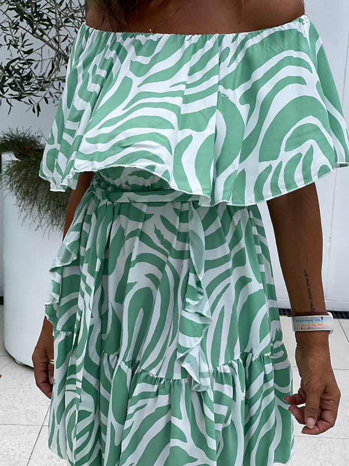 Matcha Print Mini Georgia Dress