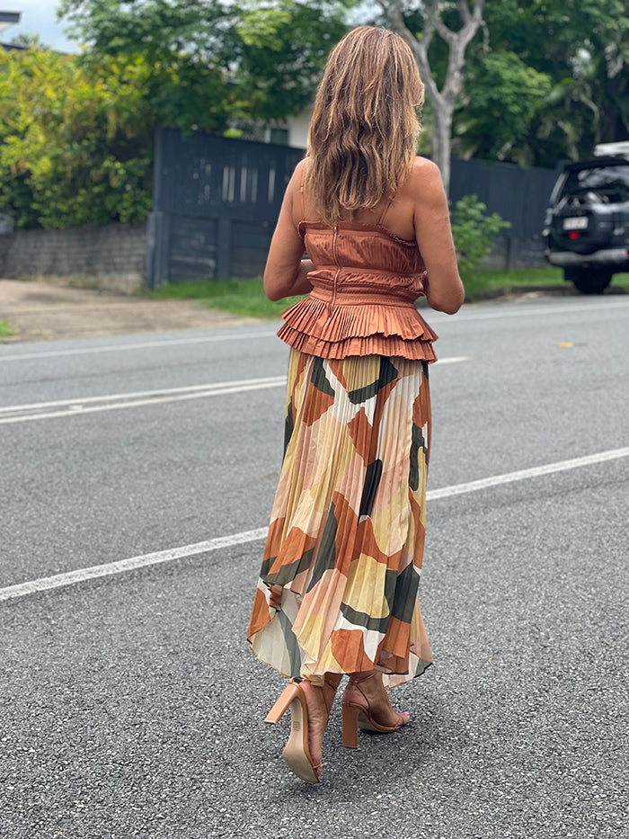 Golden Fields Pleated Top