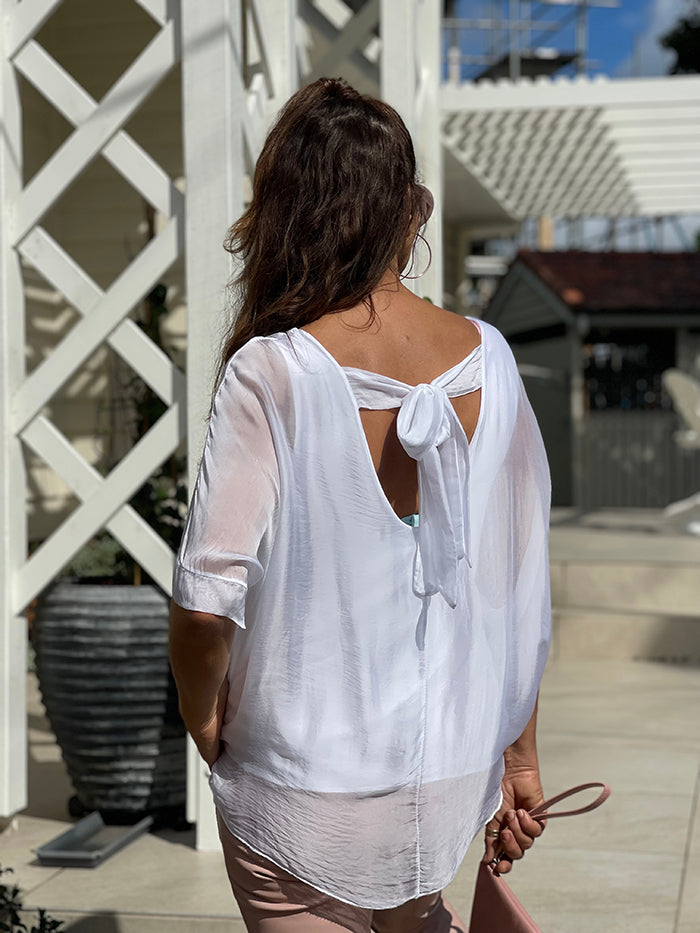 White Silk Top