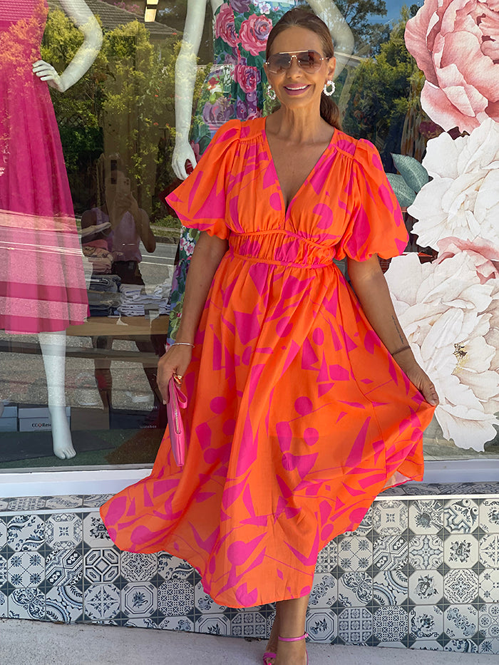 pink with orange dress Jalih Maxi Dress