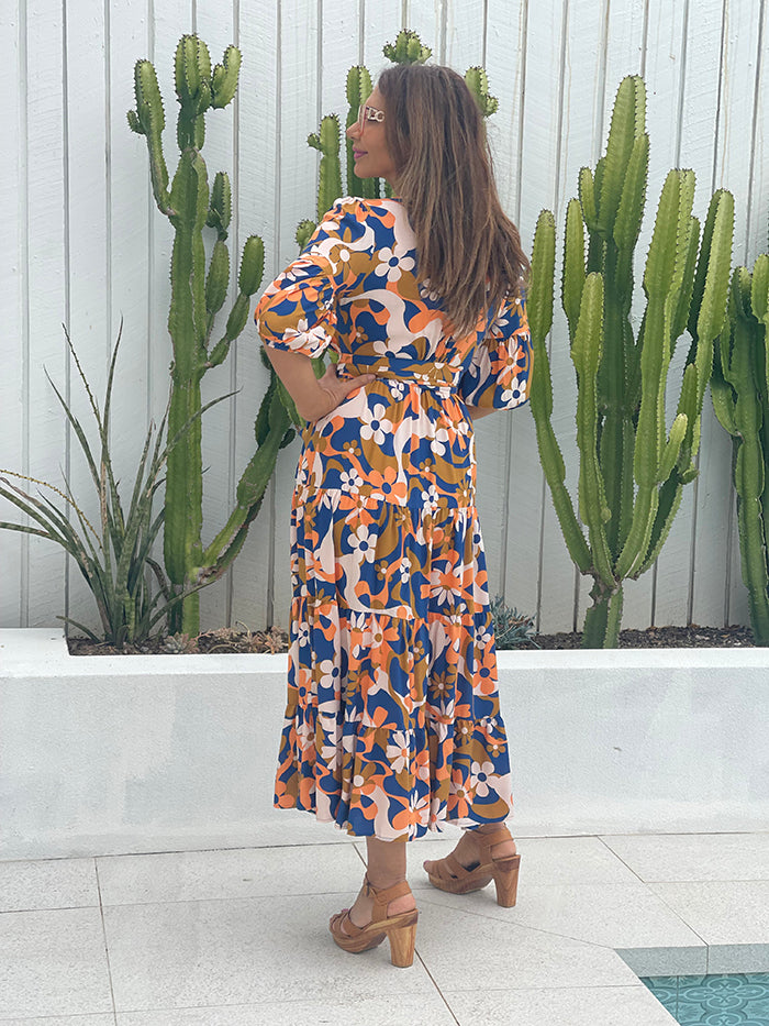 Tuscan Floral Wrap Dress