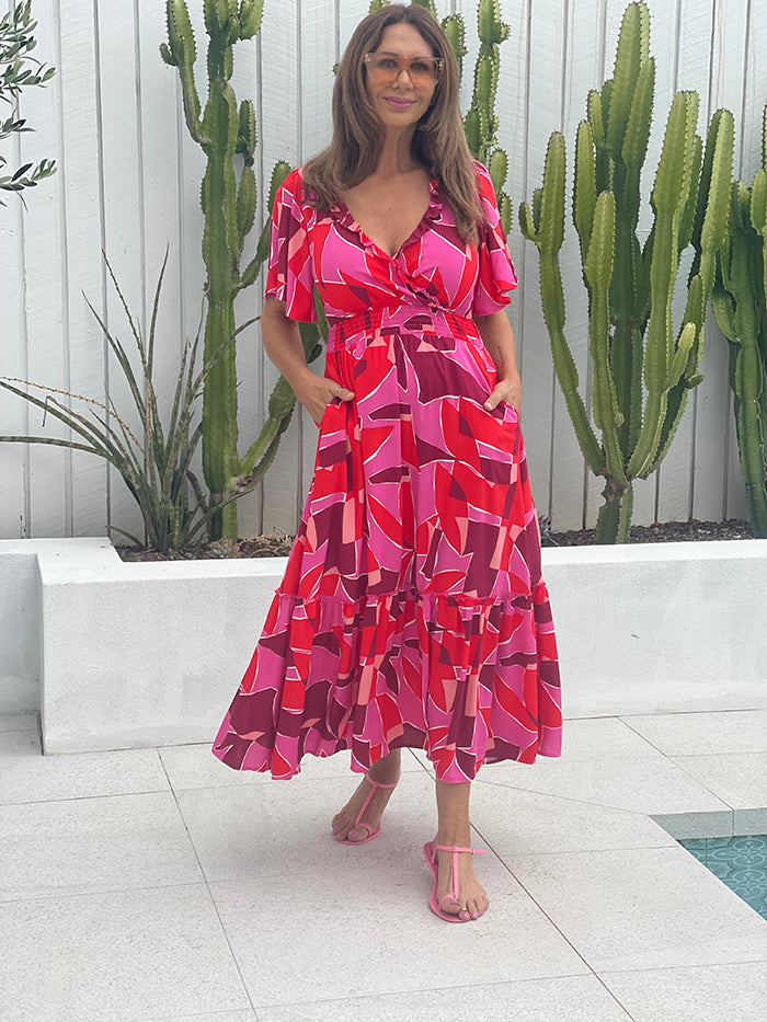 Pink Positano Maxi Dress