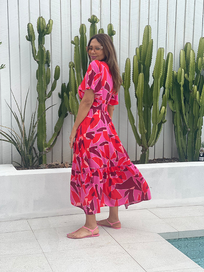 Pink Positano Maxi Dress