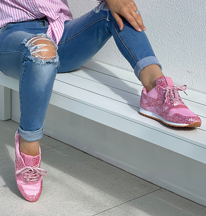 Glitter Sneakers - Pink