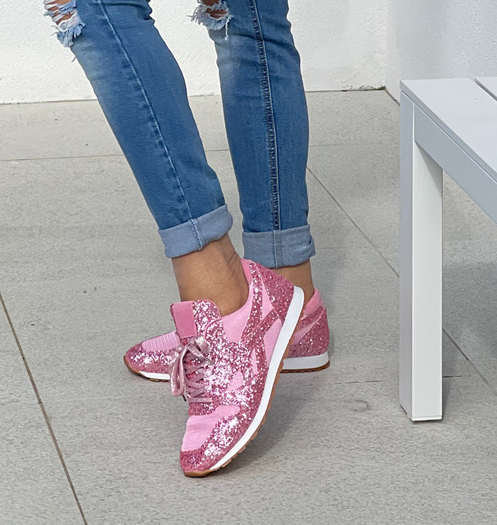 Glitter Sneakers - Pink