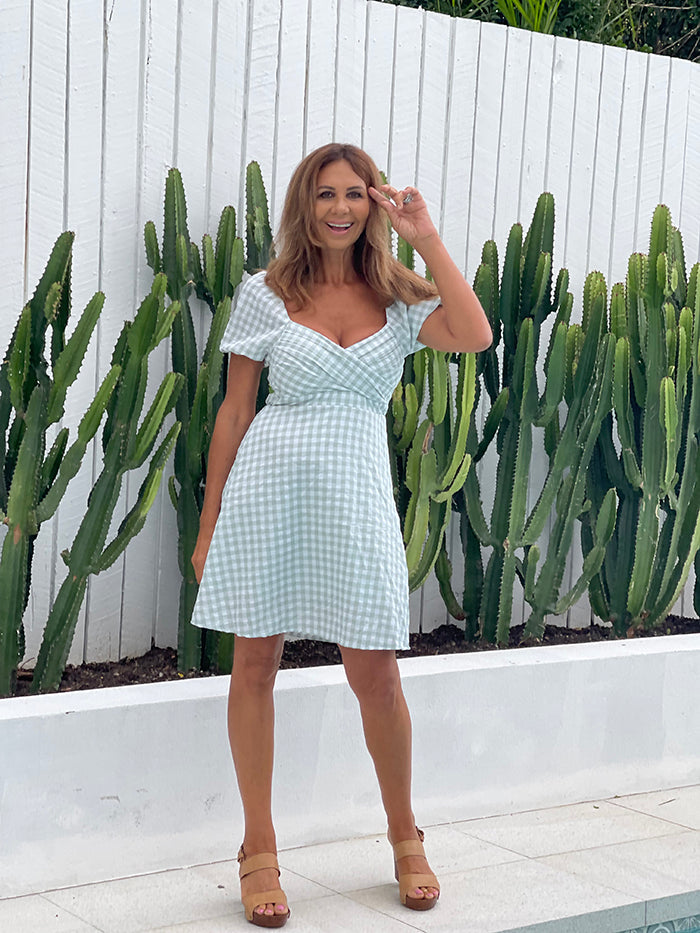 Sage Gingham Dress