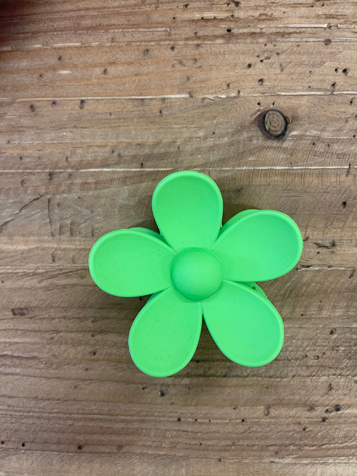 Green Daisy Claw Clip