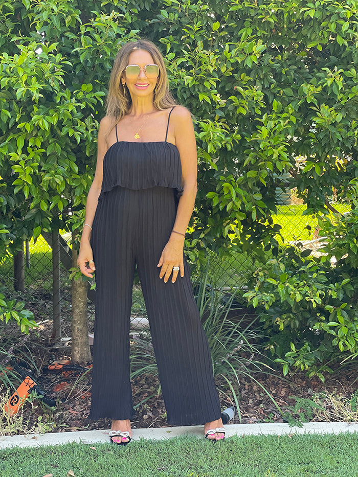 Pleated Jumpsuit - Black