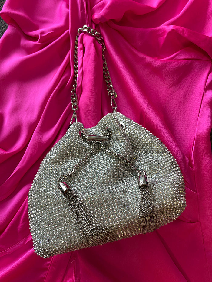 Sylvie Crystal Pouch - Silver