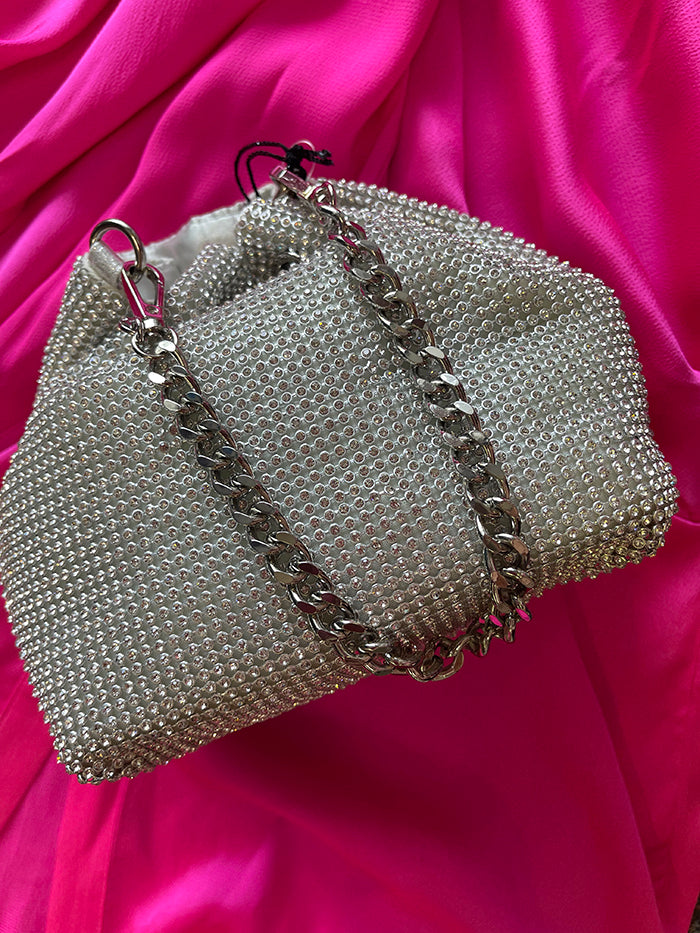 Sylvie Crystal Pouch - Silver