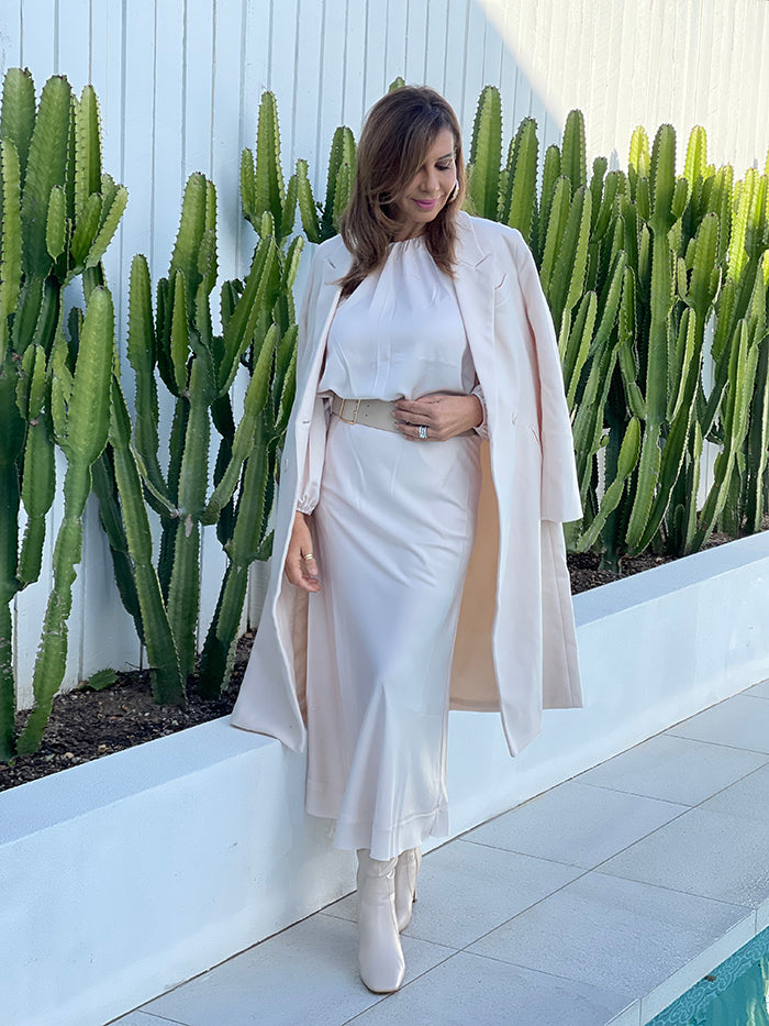 Carrington Skirt - Ivory Satin