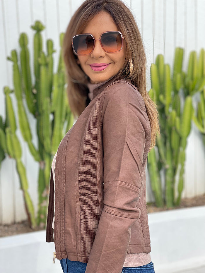 Tan Biker Jacket