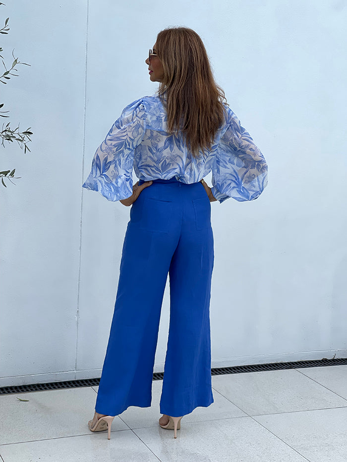 Cobalt Linen Pants