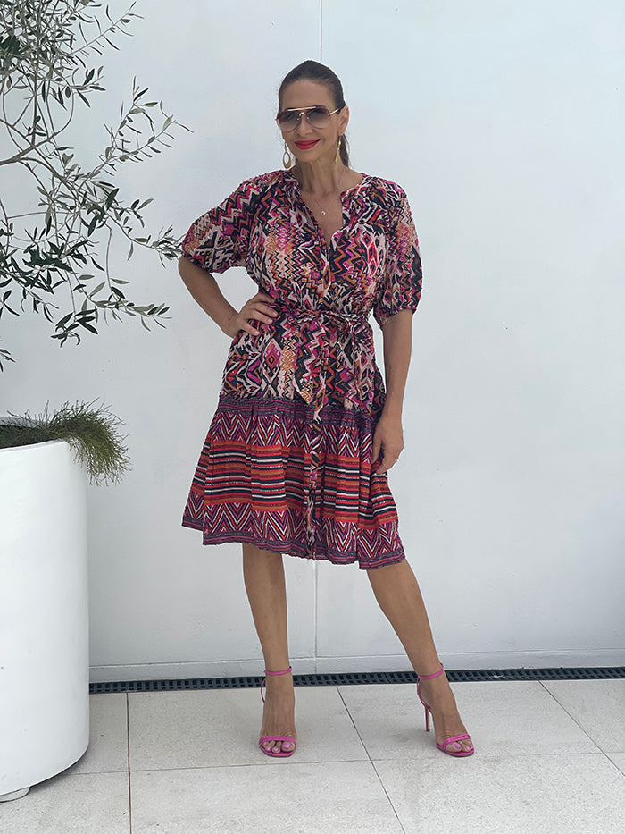 Need You Shirt Dress - Batik Print
