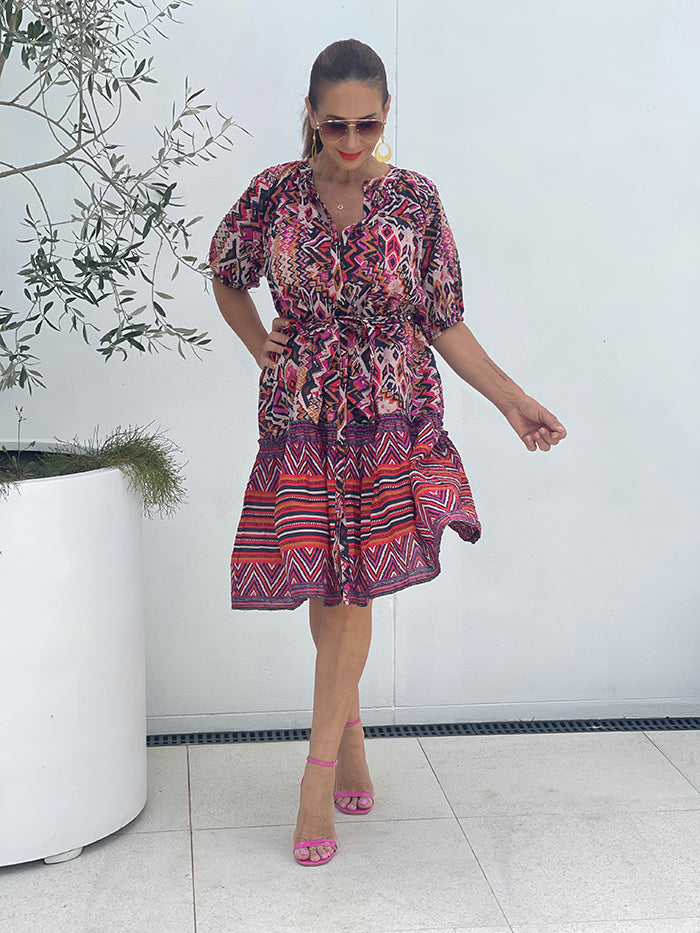 Need You Shirt Dress - Batik Print